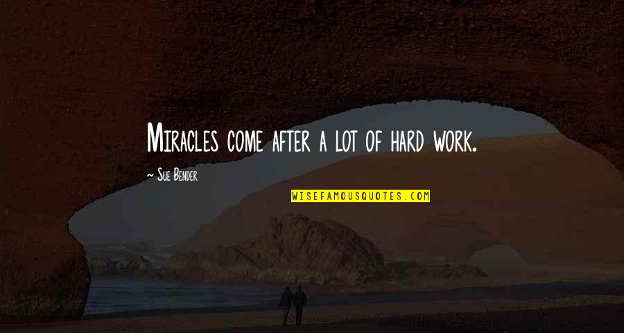Grimmjow Jeagerjaques Quotes By Sue Bender: Miracles come after a lot of hard work. Grimmjow Jeagerjaques Quotes By Sue Bender: Miracles come after a lot of hard work.