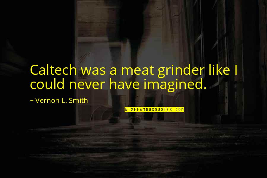 Grinder Quotes By Vernon L. Smith: Caltech was a meat grinder like I could