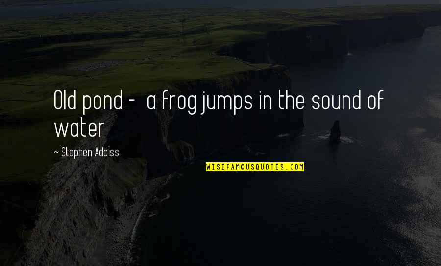 Grinds My Gears Movie Quotes By Stephen Addiss: Old pond - a frog jumps in the