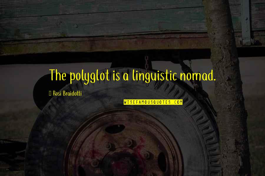 Grinned Face Quotes By Rosi Braidotti: The polyglot is a linguistic nomad.