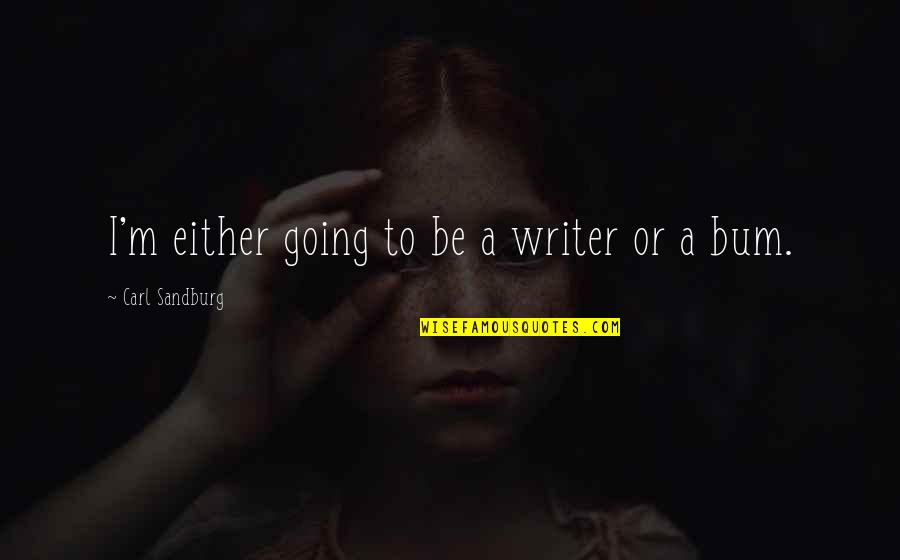 Grinning Like Quotes By Carl Sandburg: I'm either going to be a writer or