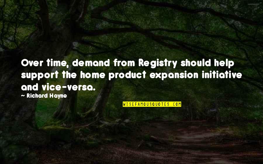 Grinstein House Quotes By Richard Hayne: Over time, demand from Registry should help support