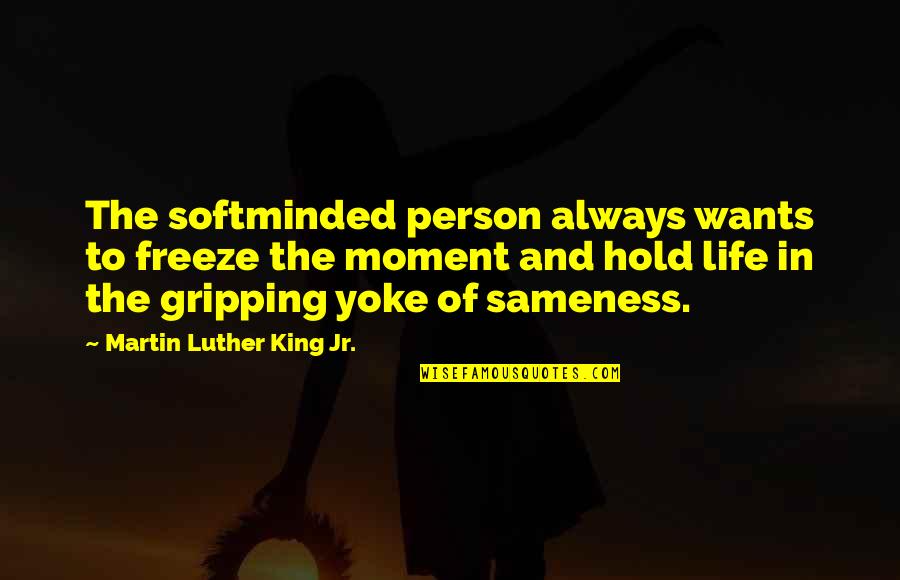 Gripping Life Quotes By Martin Luther King Jr.: The softminded person always wants to freeze the