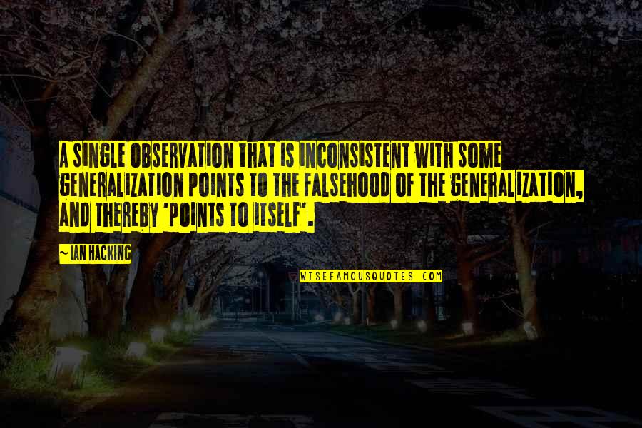 Grisantis Collierville Quotes By Ian Hacking: A single observation that is inconsistent with some Grisantis Collierville Quotes By Ian Hacking: A single observation that is inconsistent with some