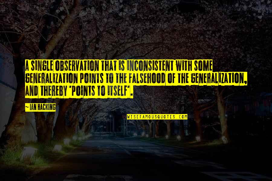 Grisantis Collierville Quotes By Ian Hacking: A single observation that is inconsistent with some