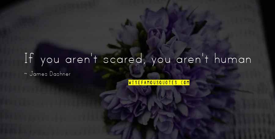 Grises Frios Quotes By James Dashner: If you aren't scared, you aren't human Grises Frios Quotes By James Dashner: If you aren't scared, you aren't human