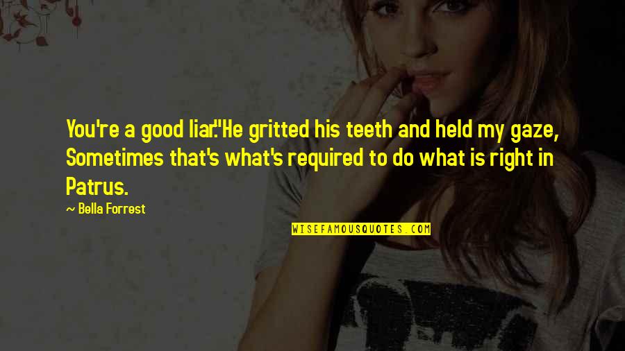 Gritted My Teeth Quotes By Bella Forrest: You're a good liar."He gritted his teeth and
