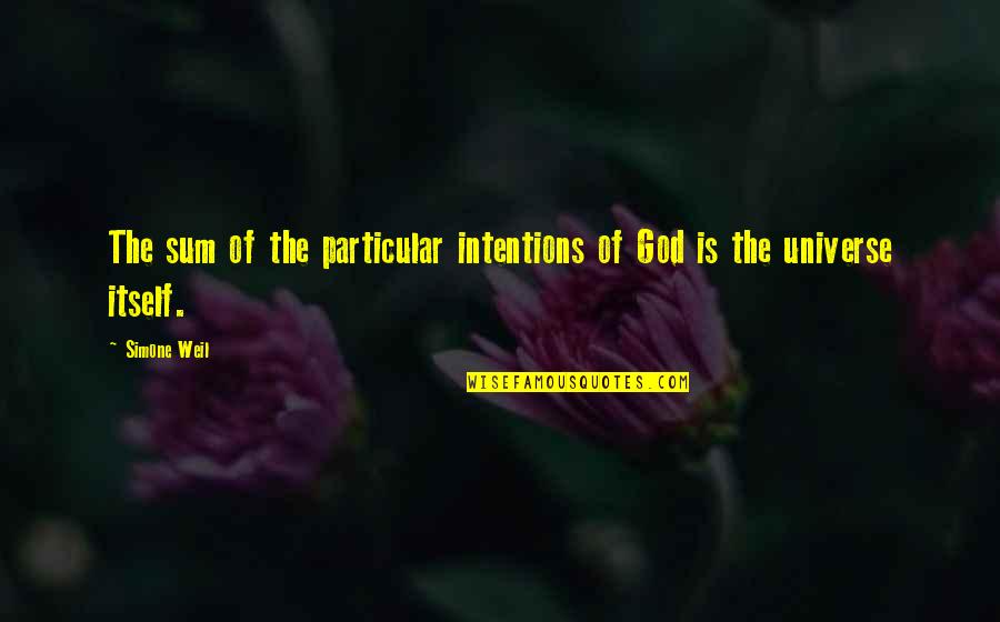Grmljavina Slike Quotes By Simone Weil: The sum of the particular intentions of God