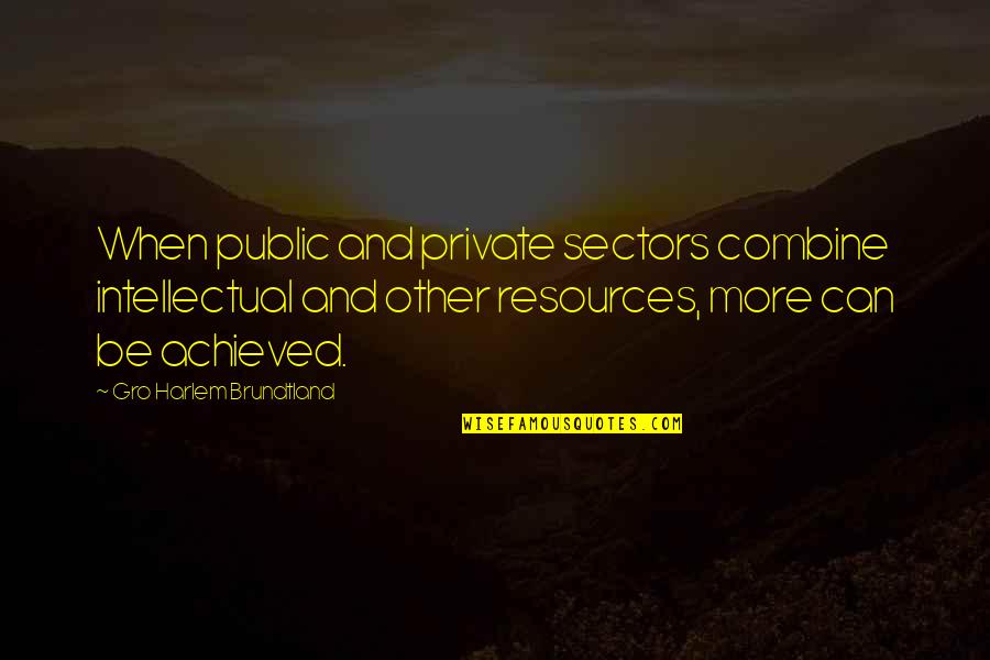 Gro Sure Quotes By Gro Harlem Brundtland: When public and private sectors combine intellectual and Gro Sure Quotes By Gro Harlem Brundtland: When public and private sectors combine intellectual and