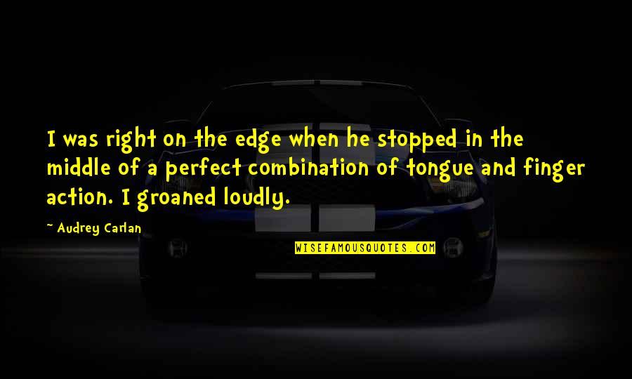 Groaned Quotes By Audrey Carlan: I was right on the edge when he