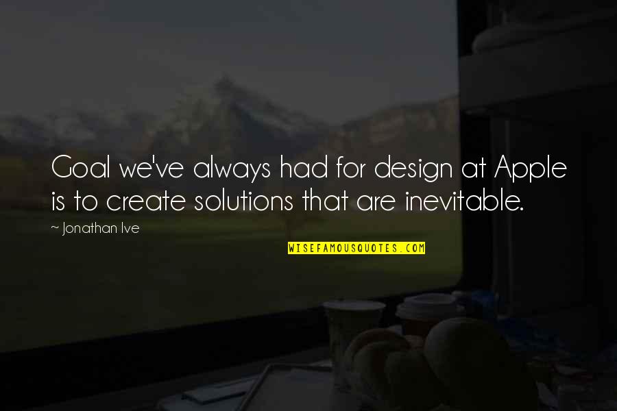 Grobinasnamservis Quotes By Jonathan Ive: Goal we've always had for design at Apple