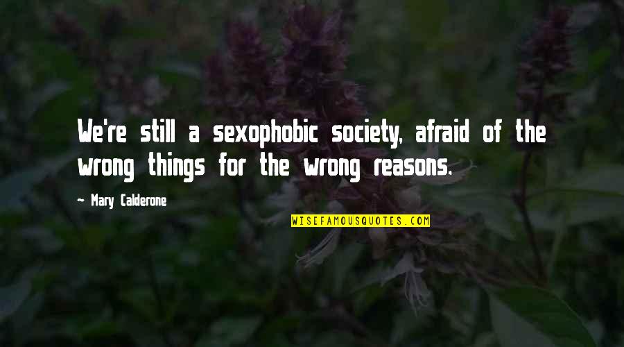 Grobinasnamservis Quotes By Mary Calderone: We're still a sexophobic society, afraid of the
