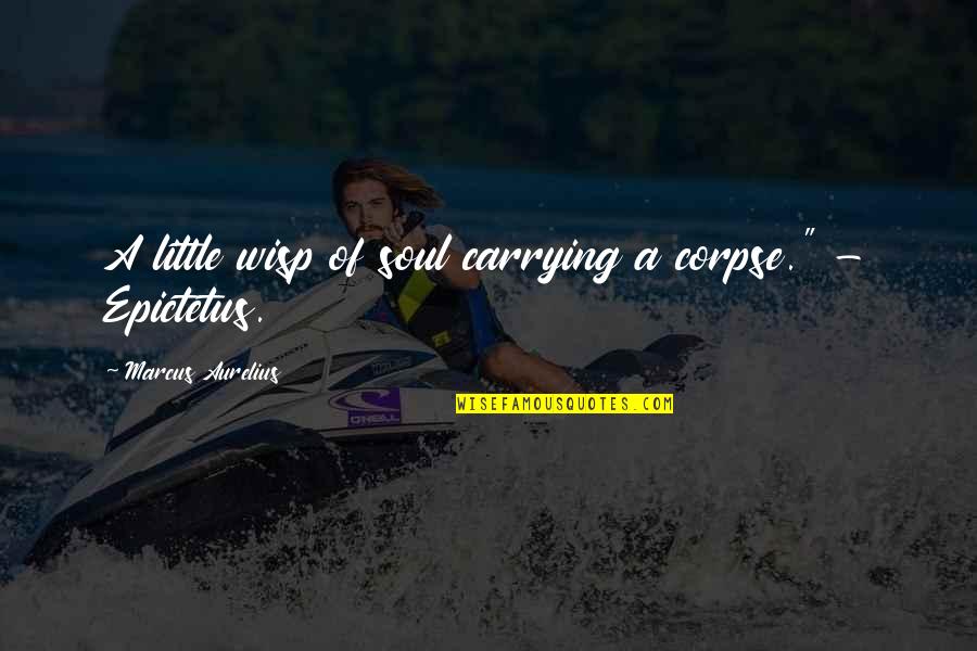 Groceries So Much Better As Team Quotes By Marcus Aurelius: A little wisp of soul carrying a corpse." Groceries So Much Better As Team Quotes By Marcus Aurelius: A little wisp of soul carrying a corpse."