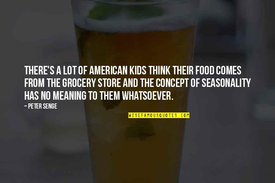 Grocery Store Quotes By Peter Senge: There's a lot of American kids think their