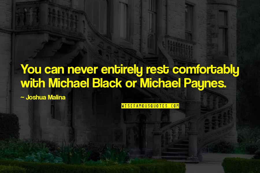 Groenenberg Castle Quotes By Joshua Malina: You can never entirely rest comfortably with Michael