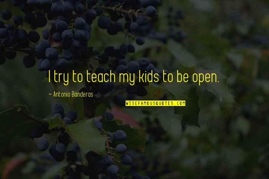 Groenewold Wool Quotes By Antonio Banderas: I try to teach my kids to be