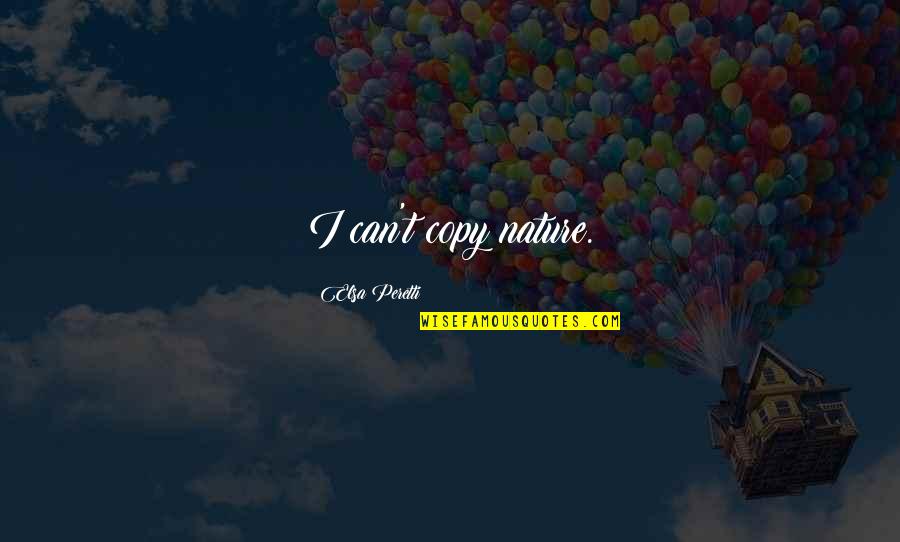 Groggy Synonym Quotes By Elsa Peretti: I can't copy nature. Groggy Synonym Quotes By Elsa Peretti: I can't copy nature.