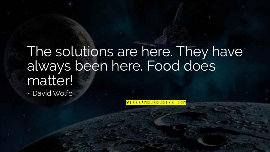 Gronberg Shoes Quotes By David Wolfe: The solutions are here. They have always been