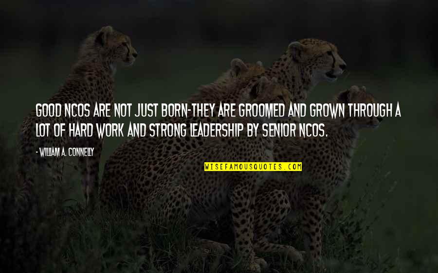 Groomed Quotes By William A. Connelly: Good NCOs are not just born-they are groomed