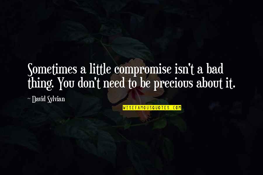 Grossest Animals Quotes By David Sylvian: Sometimes a little compromise isn't a bad thing. Grossest Animals Quotes By David Sylvian: Sometimes a little compromise isn't a bad thing.