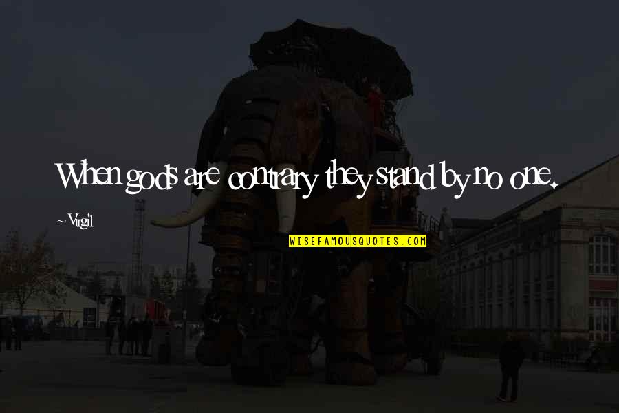 Grosso Materials Quotes By Virgil: When gods are contrary they stand by no