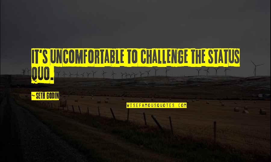 Ground The Service Quotes By Seth Godin: It's uncomfortable to challenge the status quo.