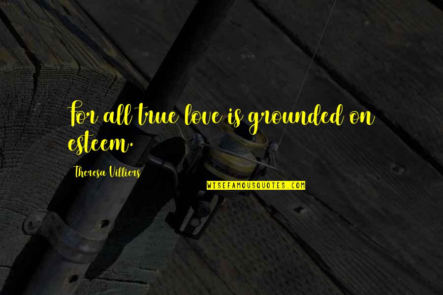 Grounded For Life Quotes By Theresa Villiers: For all true love is grounded on esteem.
