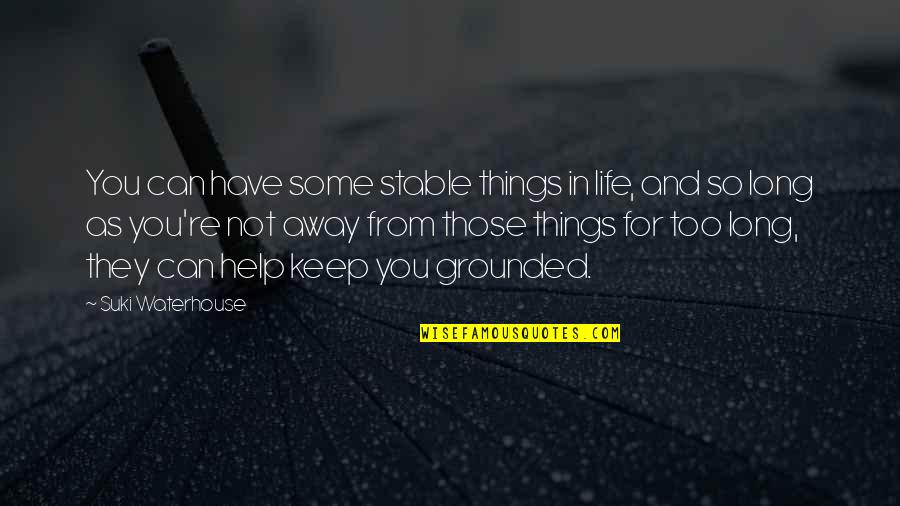 Grounded Quotes By Suki Waterhouse: You can have some stable things in life,