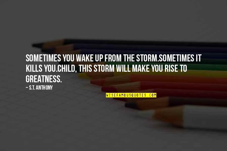 Groundedness Synonym Quotes By S.T. Anthony: Sometimes you wake up from the storm.Sometimes it