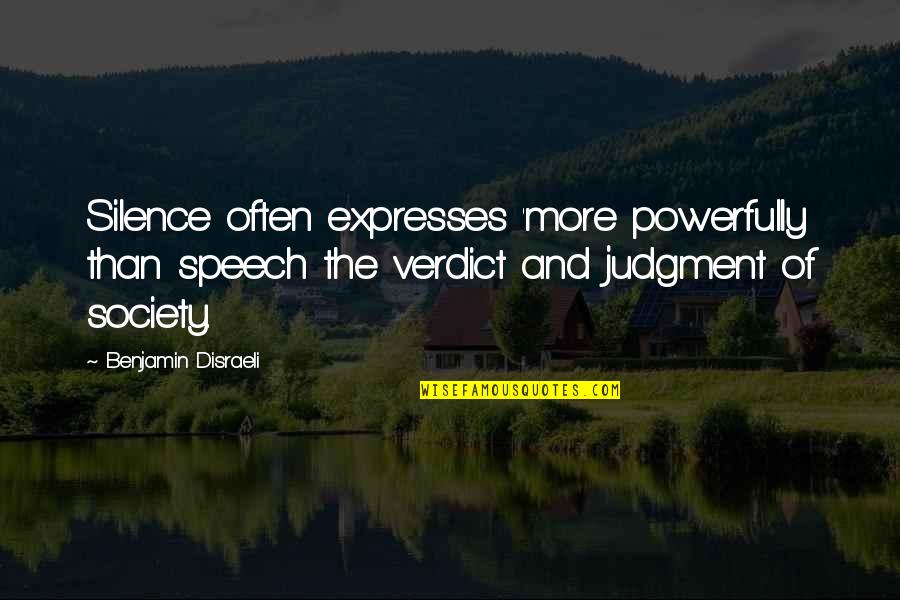 Groundsharks Quotes By Benjamin Disraeli: Silence often expresses 'more powerfully than speech the