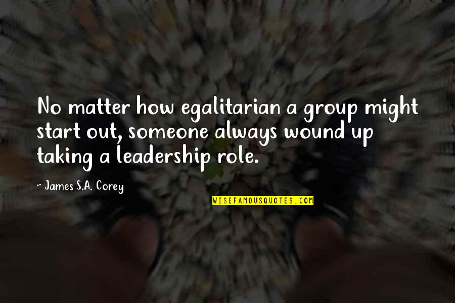 Group Role Quotes By James S.A. Corey: No matter how egalitarian a group might start Group Role Quotes By James S.A. Corey: No matter how egalitarian a group might start