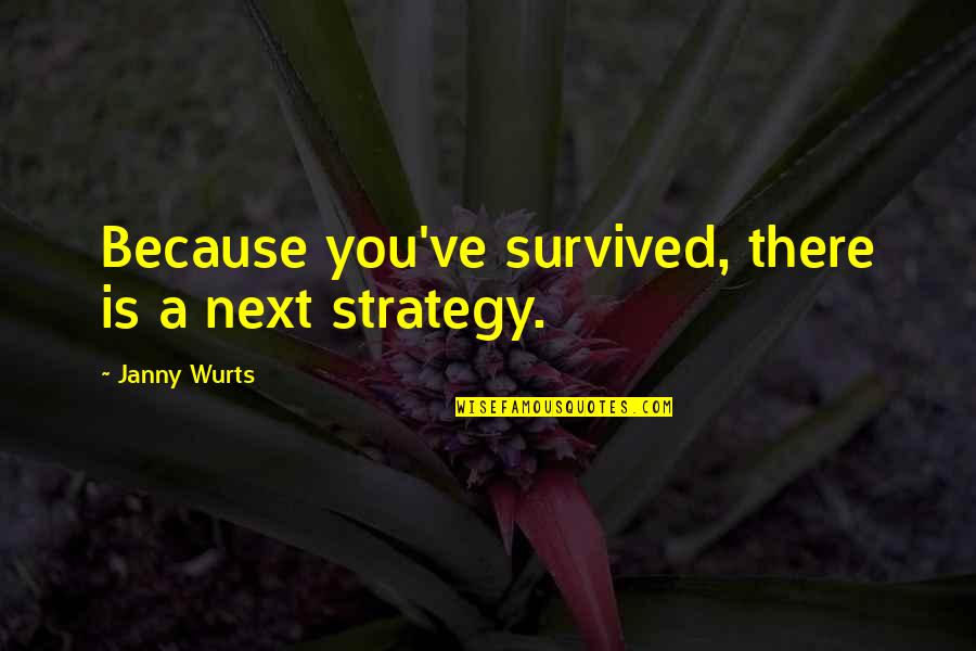 Grouting Techniques Quotes By Janny Wurts: Because you've survived, there is a next strategy.