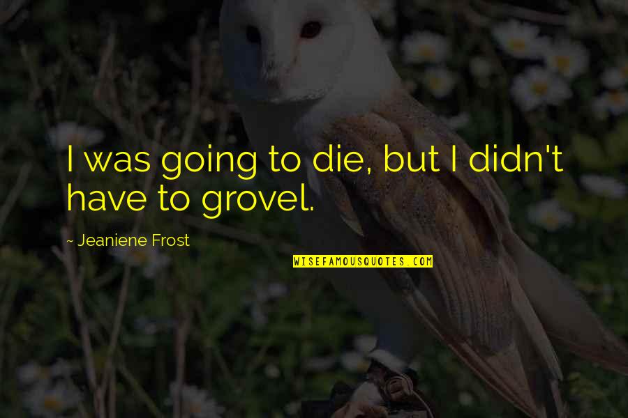 Grovel Quotes By Jeaniene Frost: I was going to die, but I didn't