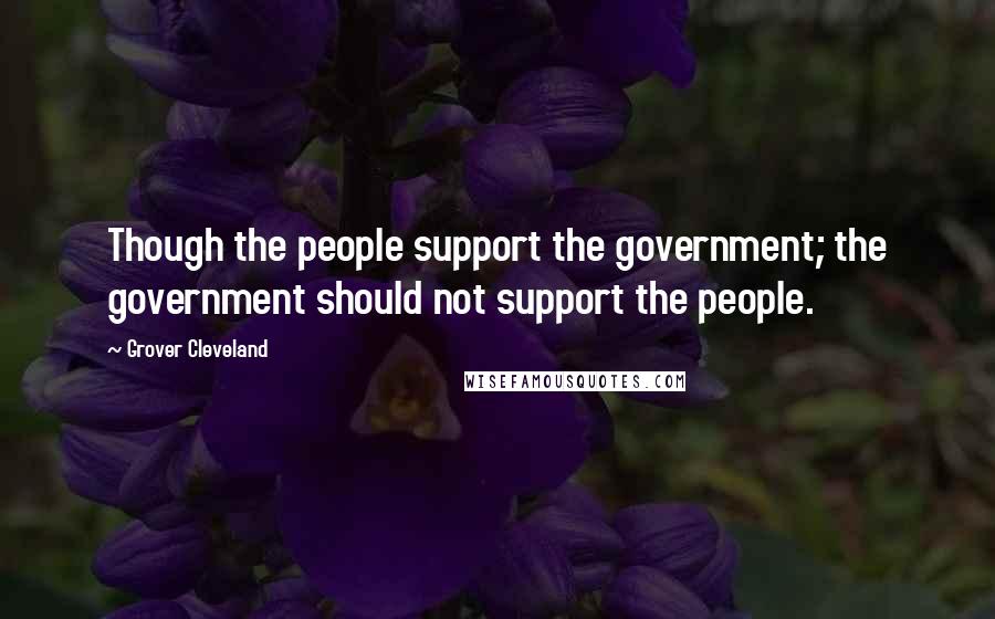 Grover Cleveland quotes: Though the people support the government; the government should not support the people.