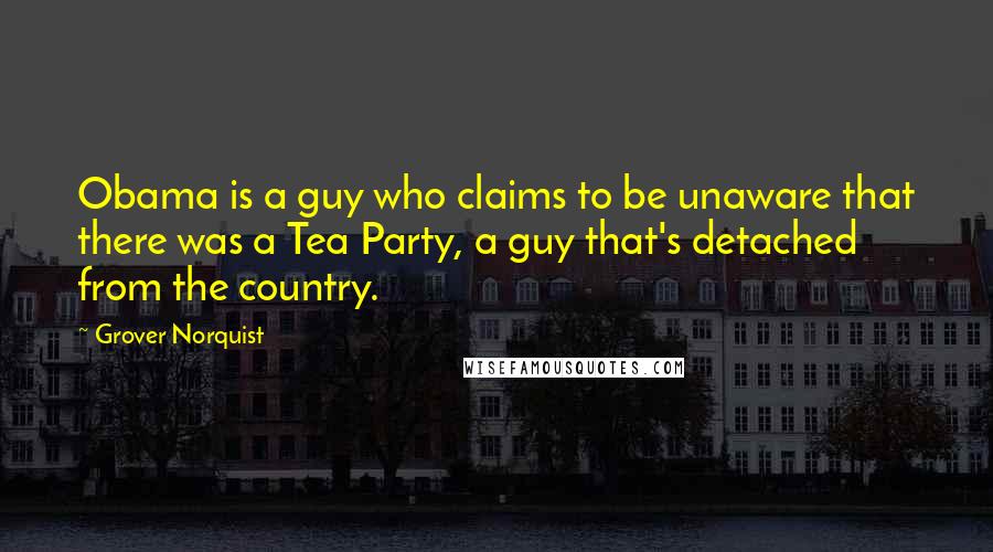 Grover Norquist quotes: Obama is a guy who claims to be unaware that there was a Tea Party, a guy that's detached from the country.