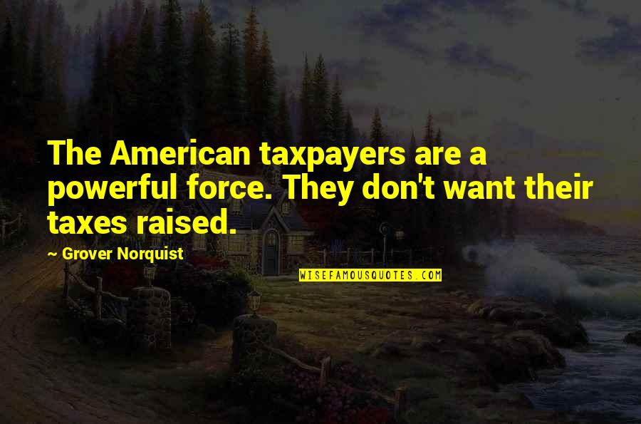 Grover's Quotes By Grover Norquist: The American taxpayers are a powerful force. They