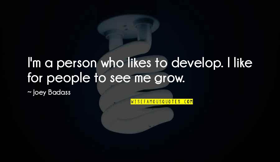 Grow And Develop Quotes By Joey Badass: I'm a person who likes to develop. I