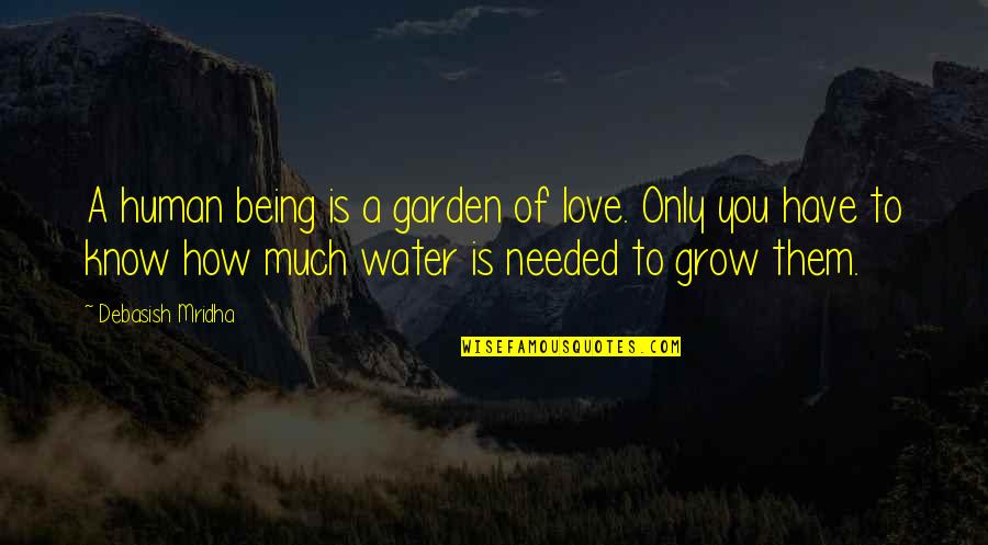 Grow Garden Quotes By Debasish Mridha: A human being is a garden of love.