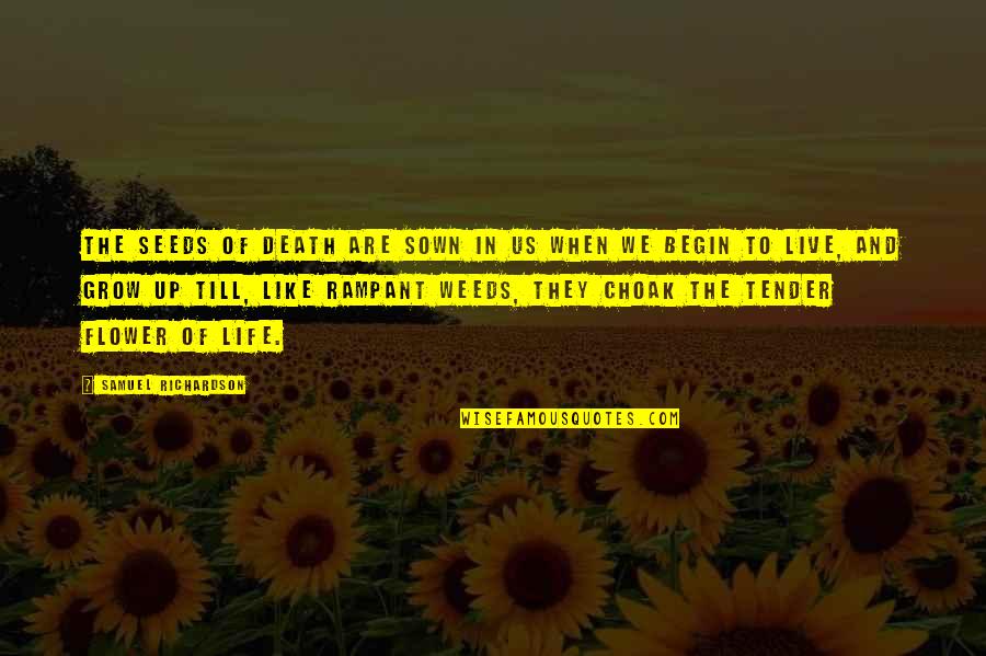 Grow Like Flower Quotes By Samuel Richardson: The seeds of Death are sown in us
