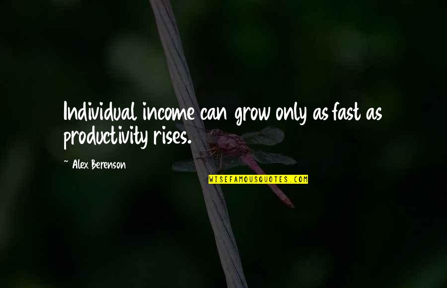 Grow Up Fast Quotes By Alex Berenson: Individual income can grow only as fast as