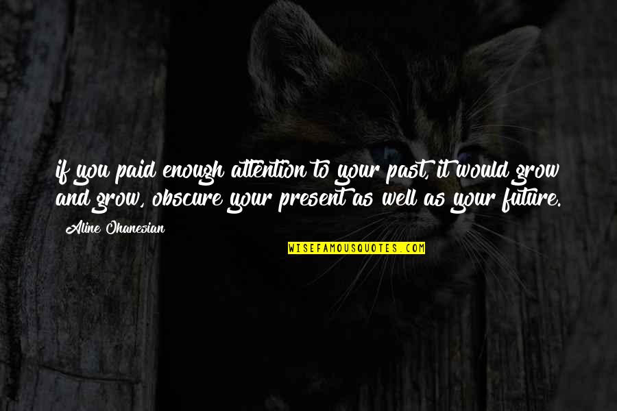 Grow Up Well Quotes By Aline Ohanesian: if you paid enough attention to your past,