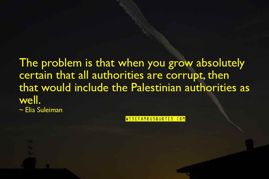 Grow Up Well Quotes By Elia Suleiman: The problem is that when you grow absolutely