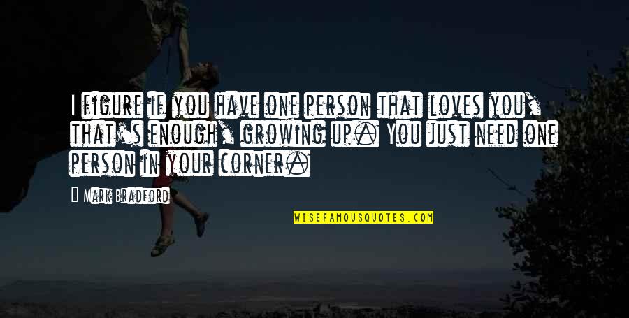 Growing As A Person Quotes By Mark Bradford: I figure if you have one person that