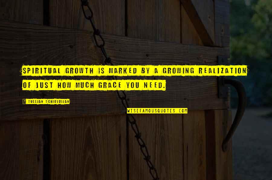 Growing In Grace Quotes By Tullian Tchividjian: Spiritual growth is marked by a growing realization