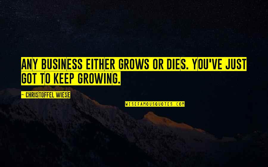 Growing The Business Quotes By Christoffel Wiese: Any business either grows or dies. You've just