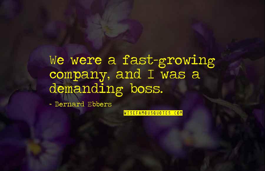 Growing Too Fast Quotes By Bernard Ebbers: We were a fast-growing company, and I was