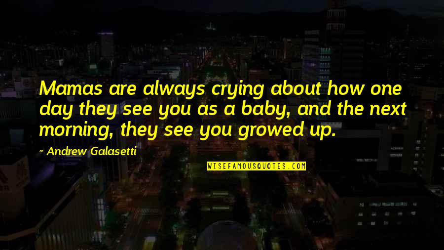Growing Up Baby Quotes By Andrew Galasetti: Mamas are always crying about how one day