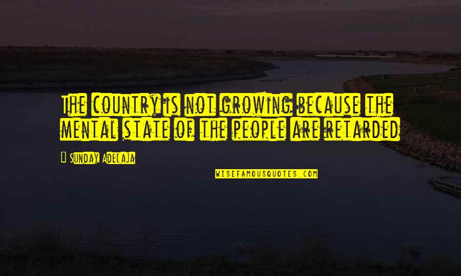 Growing Up In The Country Quotes By Sunday Adelaja: The country is not growing because the mental