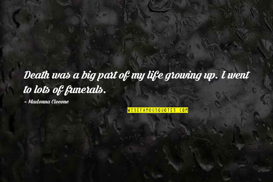 Growing Up Life Quotes By Madonna Ciccone: Death was a big part of my life