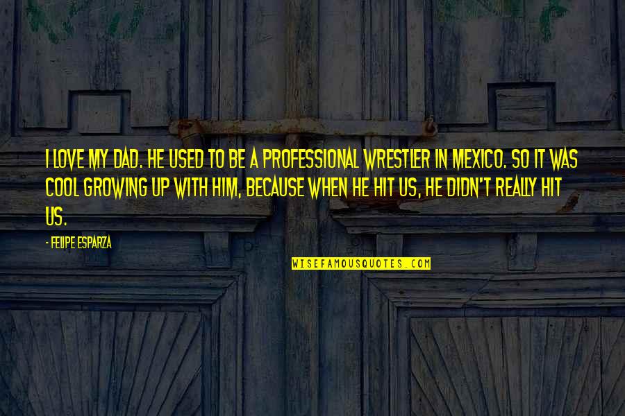Growing Up Without A Dad Quotes By Felipe Esparza: I love my dad. He used to be